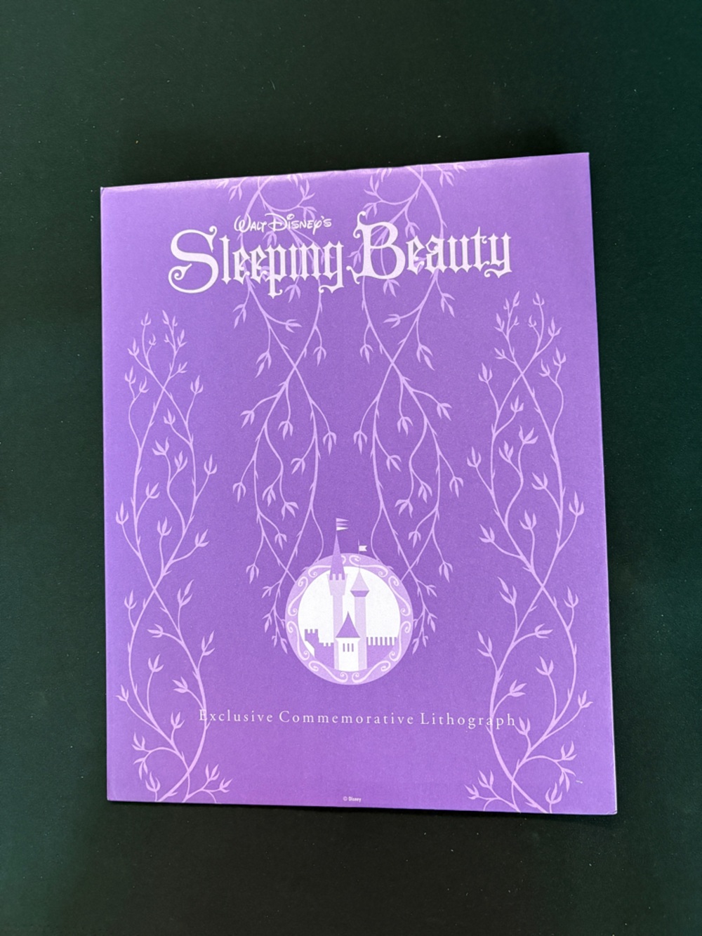 Disney Sleeping Beauty Purple and White Commemorative Lithograph Cover